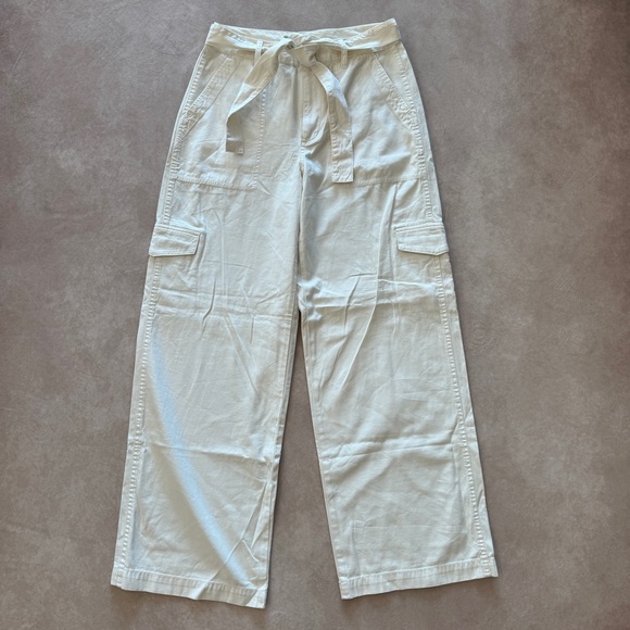 Madewell Griff Superwide-Leg Cargo Pants in Garment Dye • size 28•Vintage Canvas - Picture 2 of 9